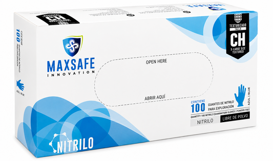 GUANTE NITRILO MAXSAFE CH AZUL