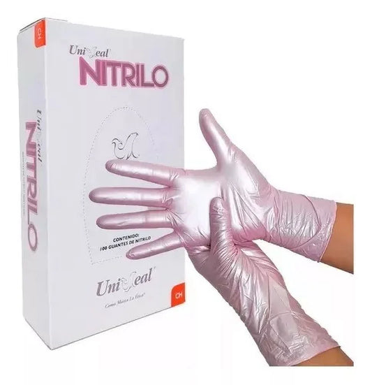 Guante Nitrilo Uniseal XCH ROSA METAL