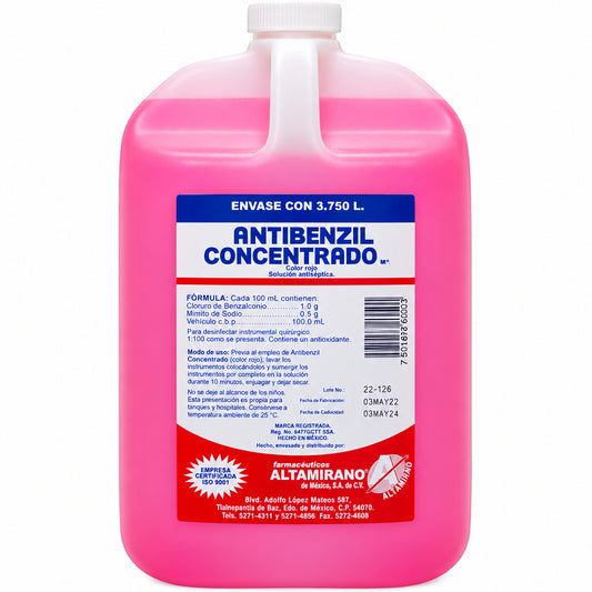 CLORURO DE BENZALCONIO ROJO 4LITROS GRANDE ANTIBENZIL