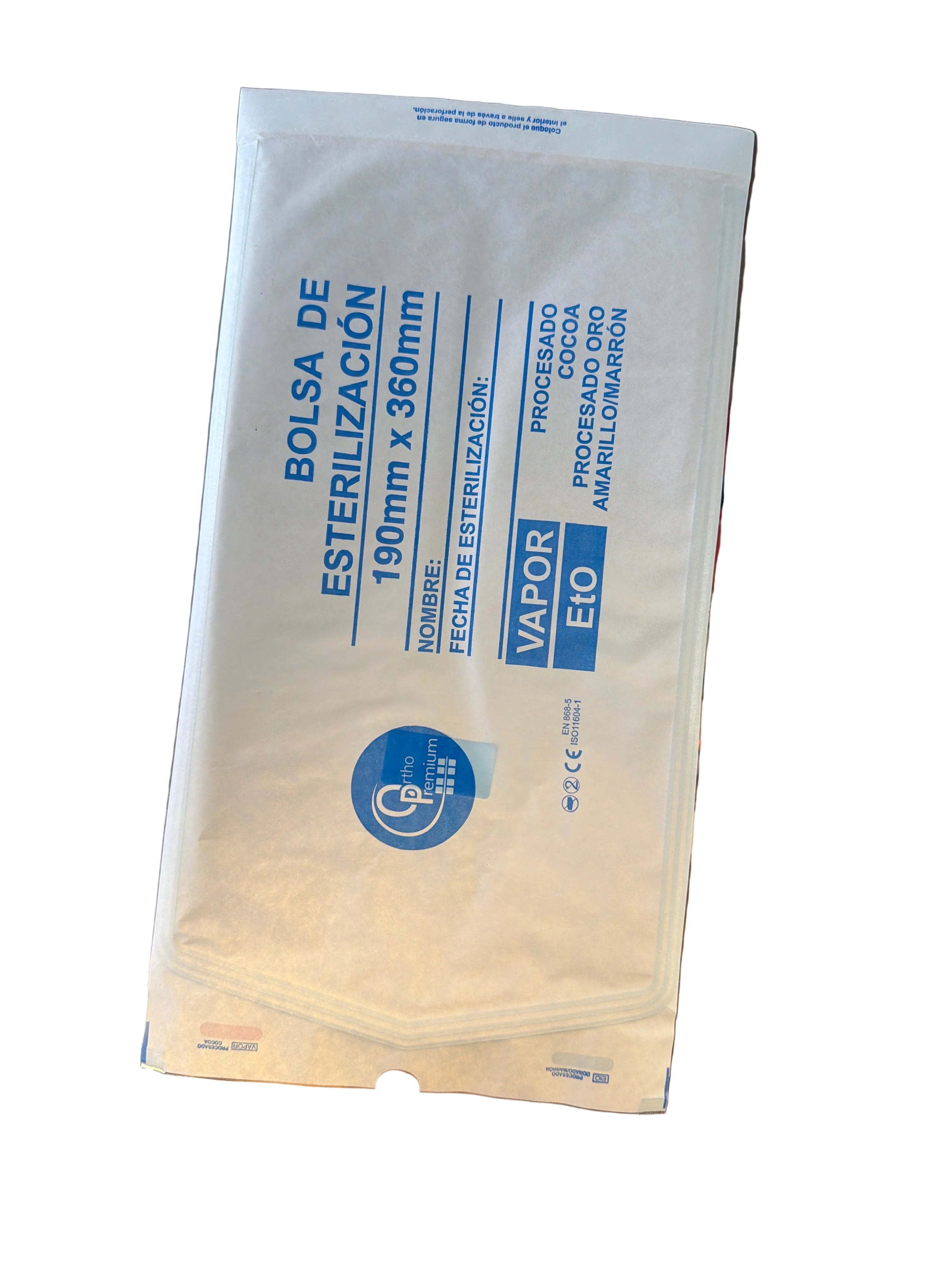 Bolsa para esterilizar ortho premium 190mmx360mm 1 pieza  individual  JUMBO