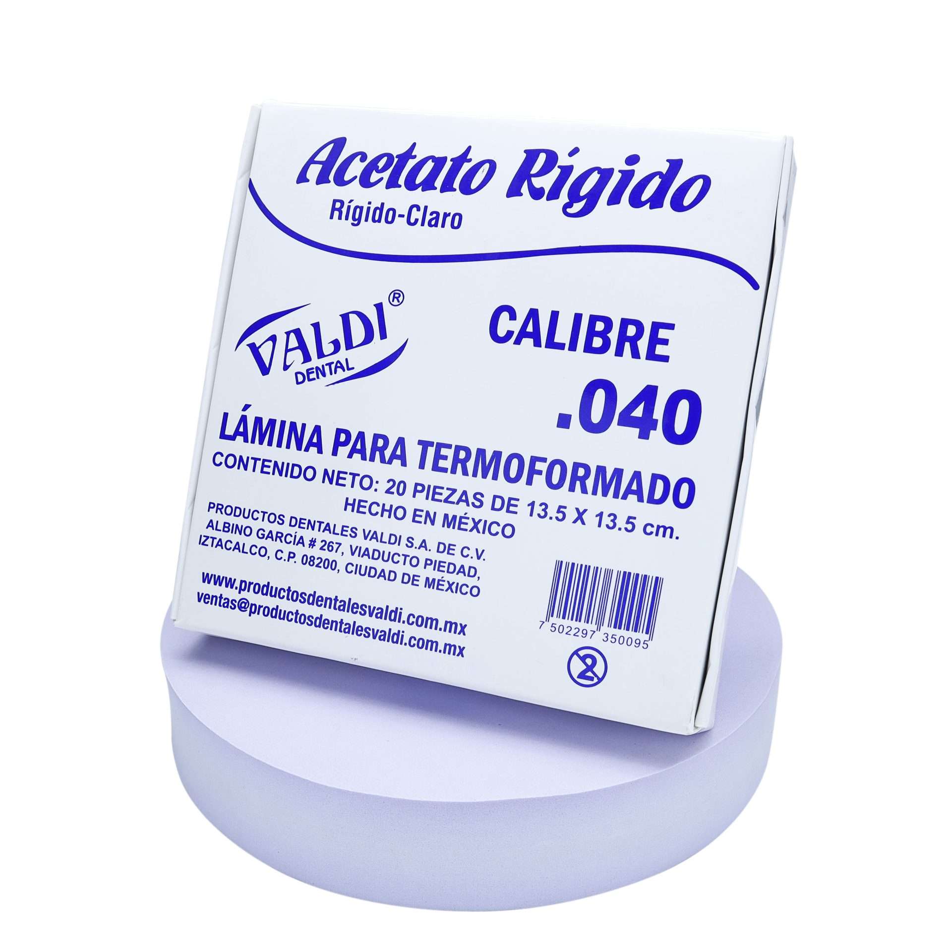 Acetato rígido .40 caja/20piezas