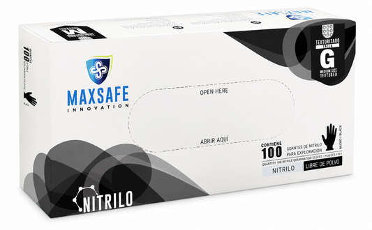 GUANTE NITRILO MAXSAFE M NEGRO