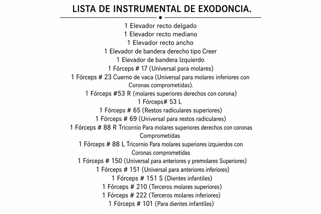 Kit exodoncia elevadores y forcep