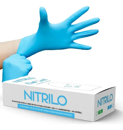 Guante Nitrilo Uniseal (M) AZUL