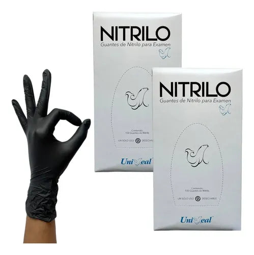 GUANTE NITRILO UNISEAL (M) NEGRO