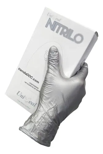 Guante nitrilo uniseal M GRIS