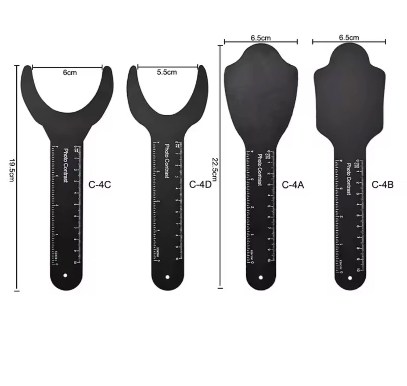 Retractores para fotografía negros Autoclavables tabla de contraste 4 pz