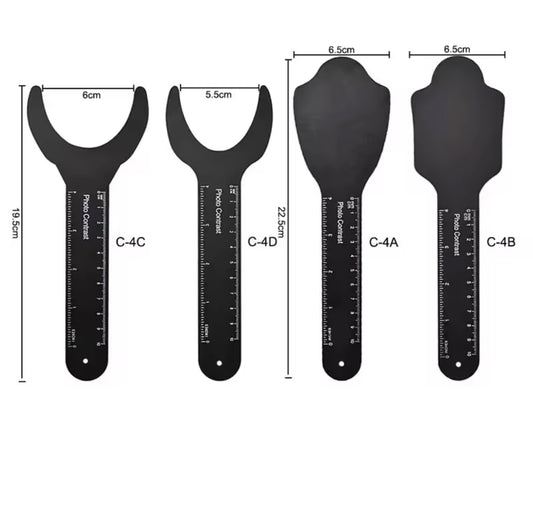 Retractores para fotografía negros Autoclavables tabla de contraste 4 pz