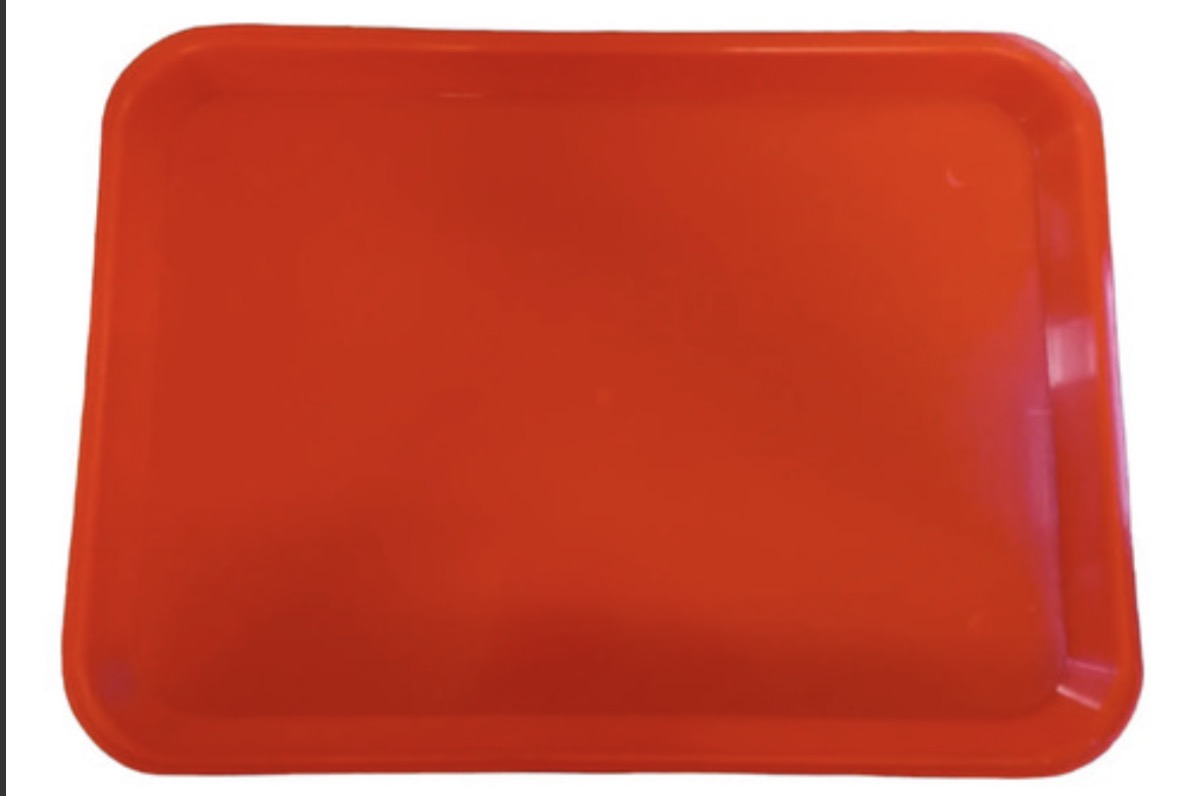 CHAROLA PLASTICO LISA PEDIATRICA ROJO