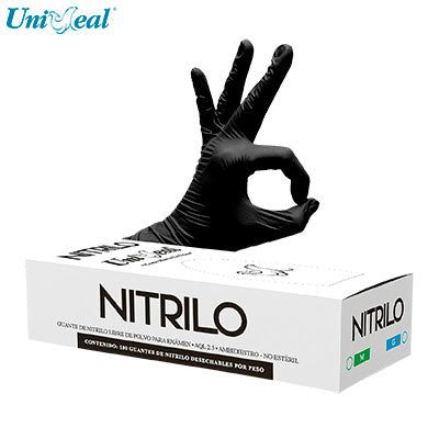 Guante nitrilo uniseal G NEGRO