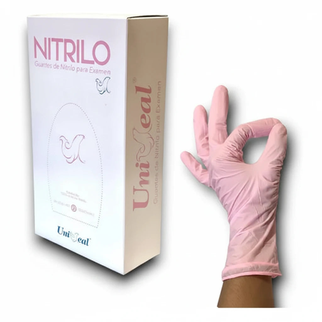 Guante nitrilo UNISEAL (ECH) rosa palo