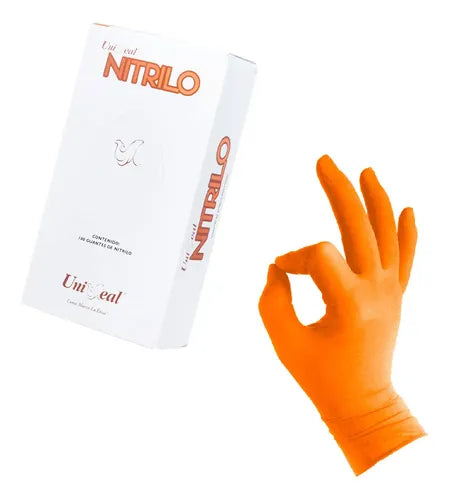 Guante nitrilo Uniseal naranja M