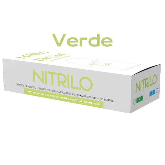 Guante nitrilo Uniseal verde limón M