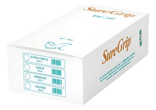 Guante látex libre polvo Uniseal suregrip CH