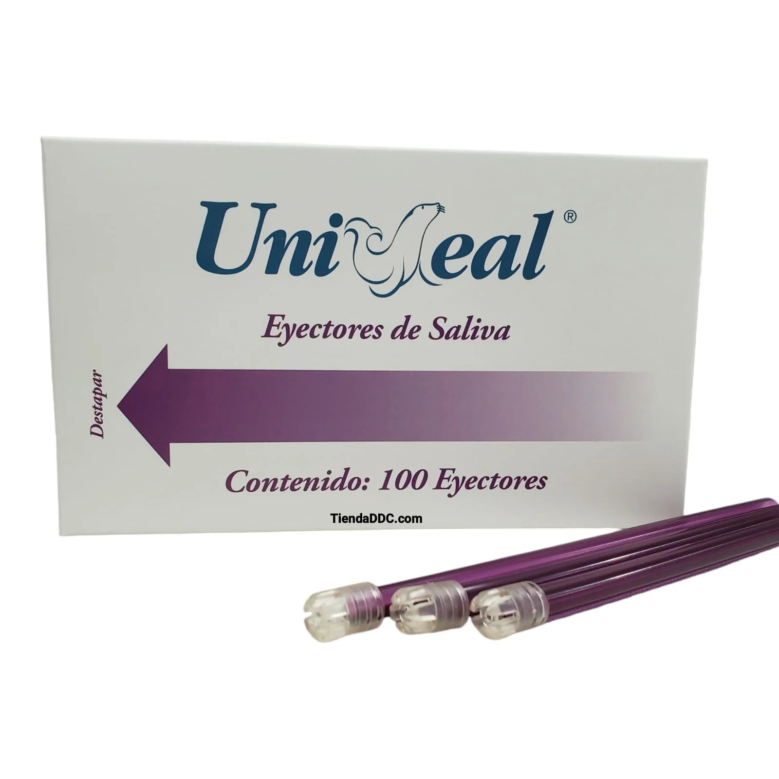 EYECTOR de saliva lila con 100 piezas Uniseal