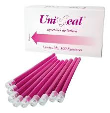 EYECTOR de saliva rosa con 100 piezas Uniseal