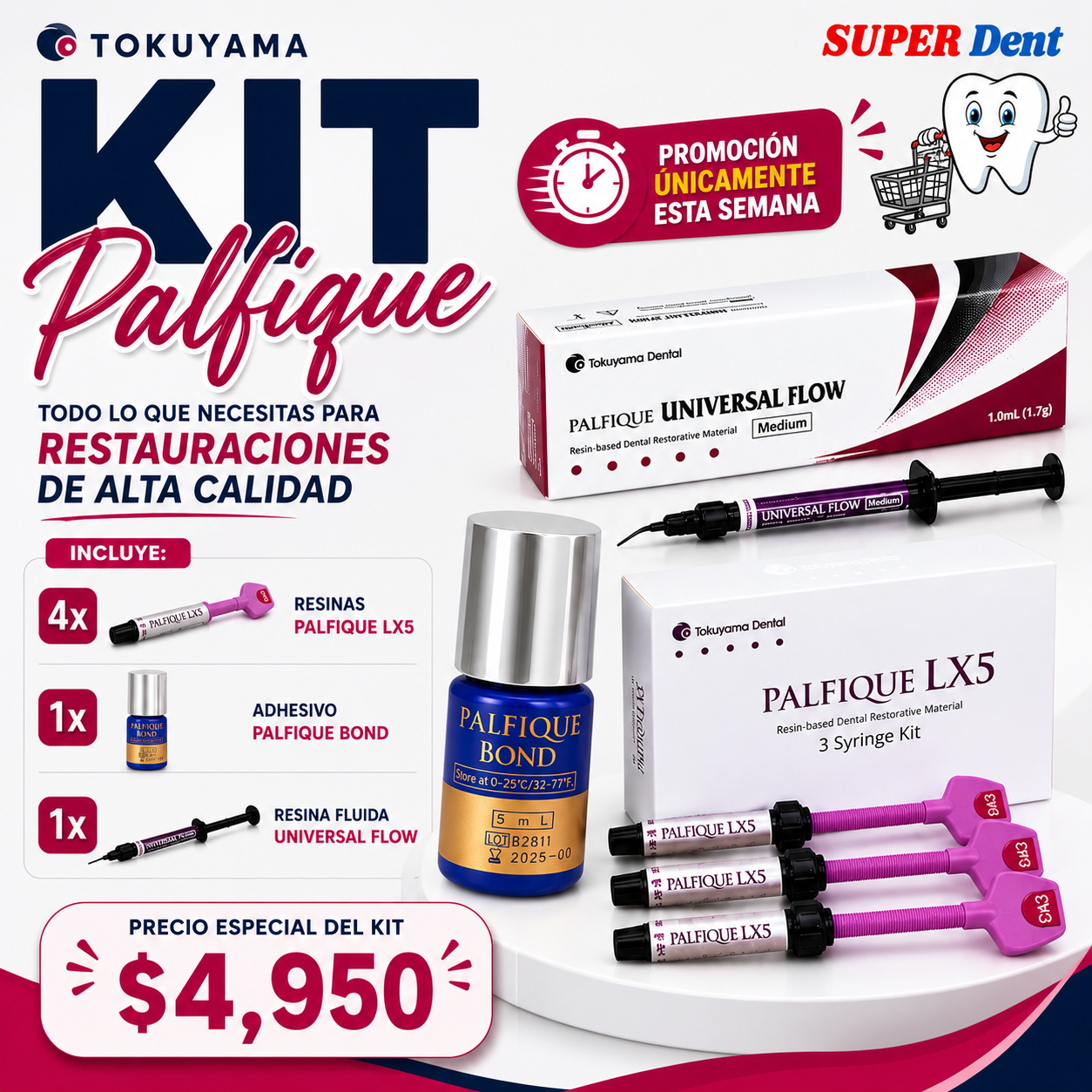 Kit Palfique LX5 Tokuyama (4Lx5,1Bond,universal flow)
