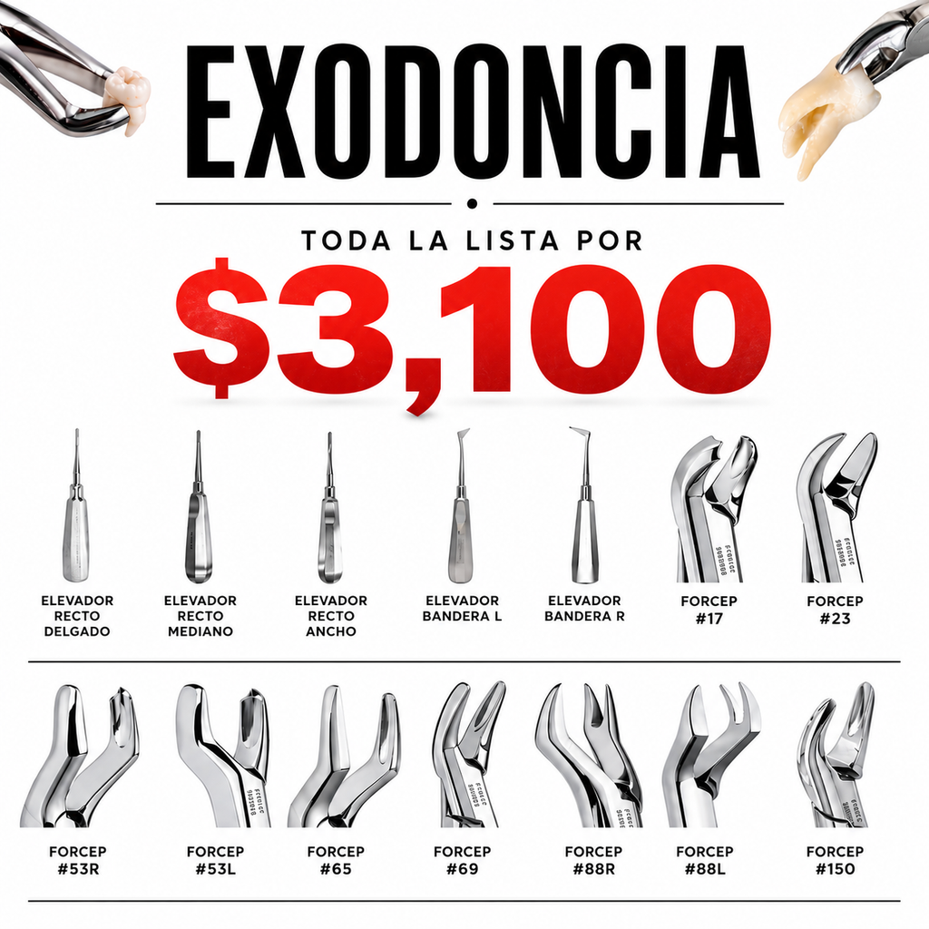 Kit exodoncia elevadores y forcep