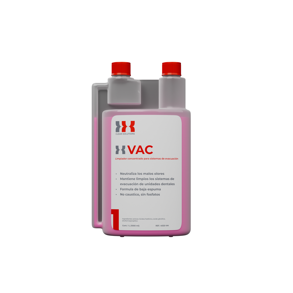 Limpiador XVAC 1 Lt sistema de evacuación unidad dental