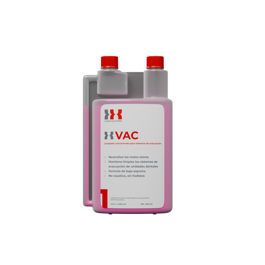 Limpiador XVAC 1 Lt sistema de evacuación unidad dental