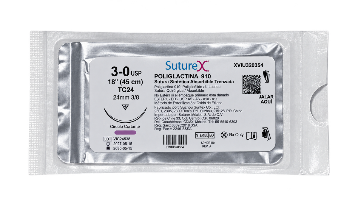 SUTURA 3-0 VYCRIL SUTUREX poliglatina suelta 1pz