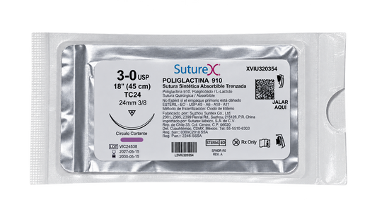 SUTURA 3-0 VYCRIL SUTUREX poliglatina suelta 1pz