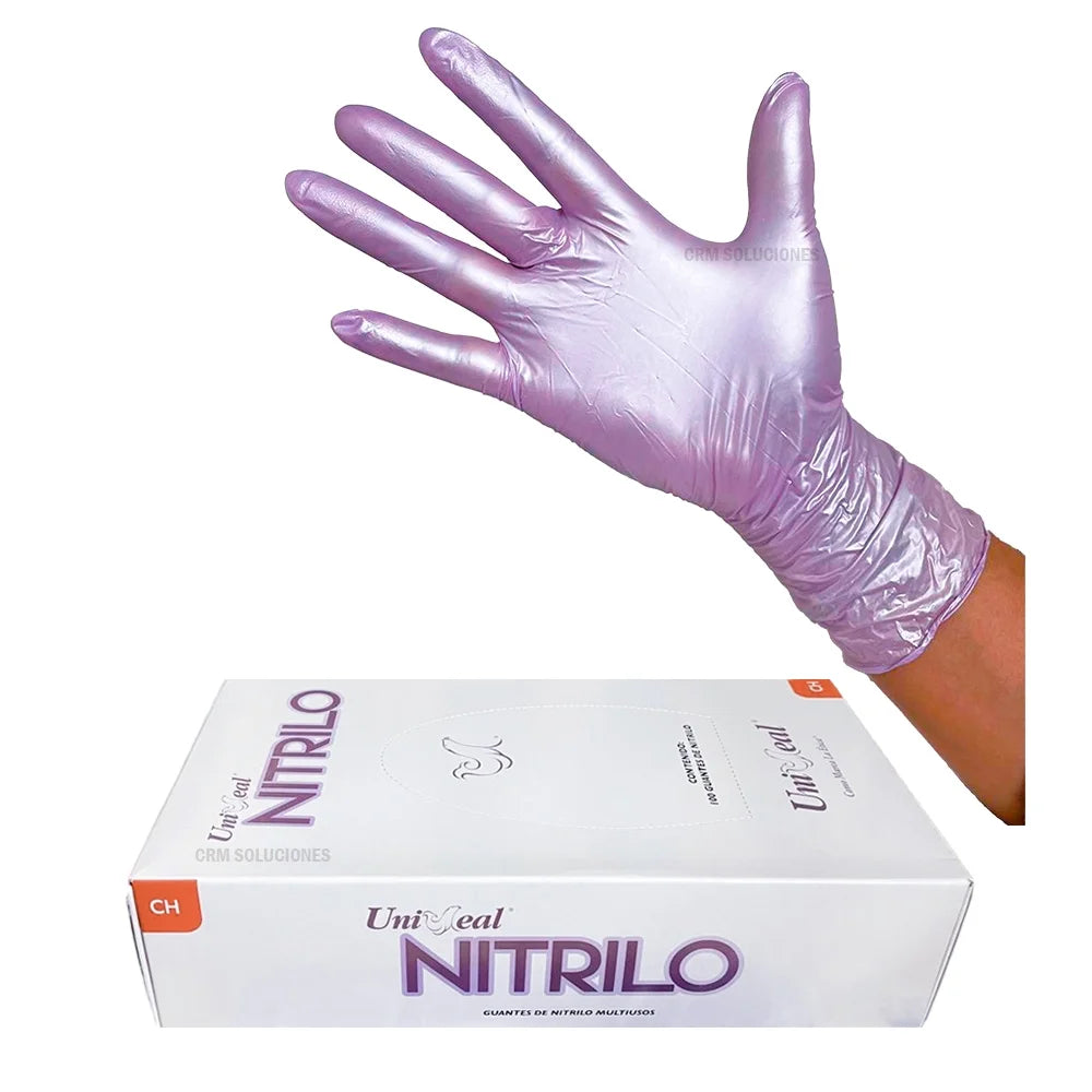 Guante nitrilo uniseal M MORADOMETAL