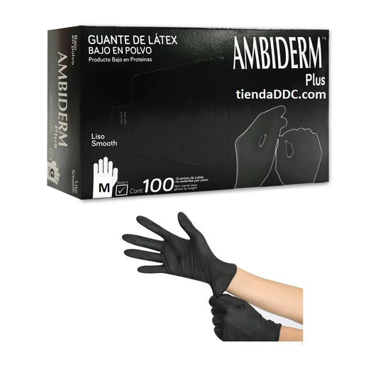 Guante LÁTEX Ambiderm Negro CH