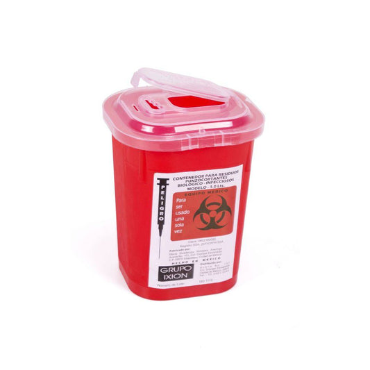 Bote RPBI rojo punzocortante chico