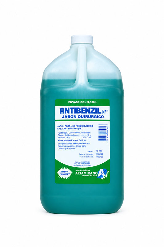 CLORURO DE BENZALCONIO JABON VERDE 4LITROS ANTIBENZIL