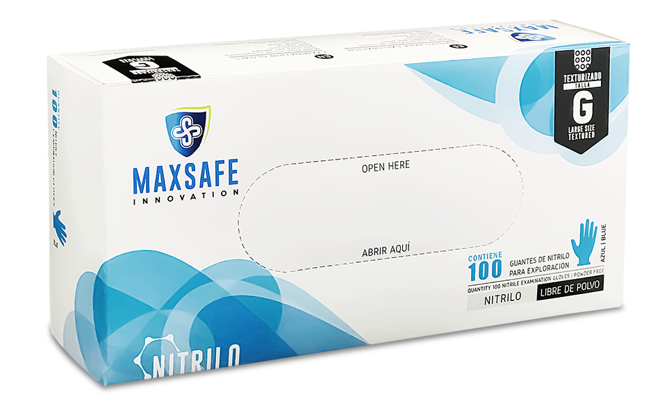 GUANTE NITRILO MAXSAFE G AZUL