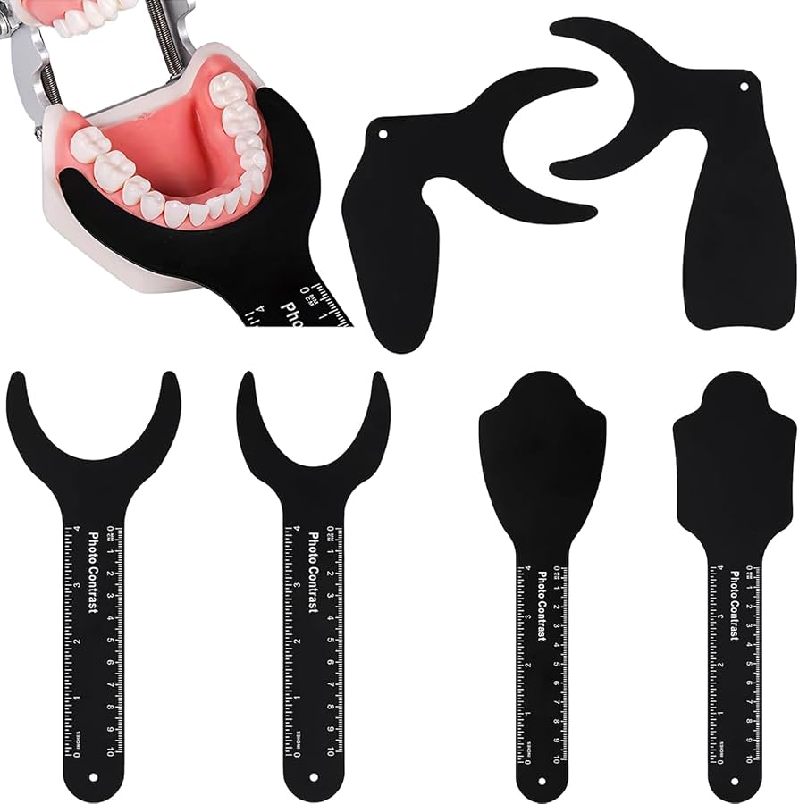 Retractores para fotografía negros Autoclavables tabla de contraste 6 pz
